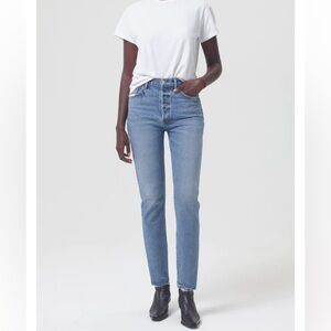 Agolde Blue Straight Leg Jeans
